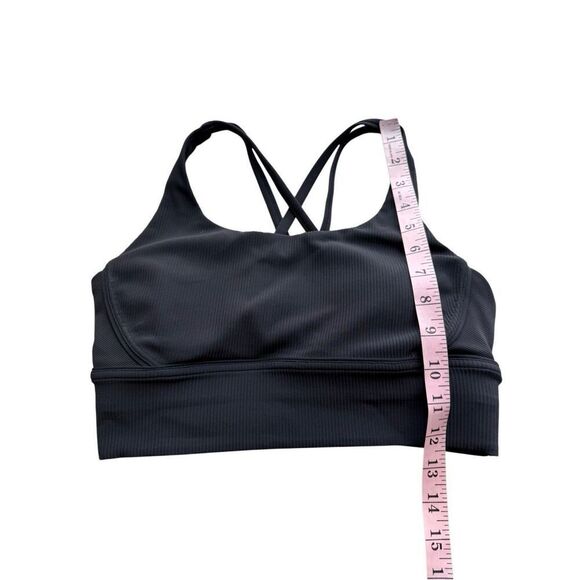 Lululemon Energy Bra Long Line Ribbed Medium Support, B–D Cup In Black Size 8 - Picture 8 of 9